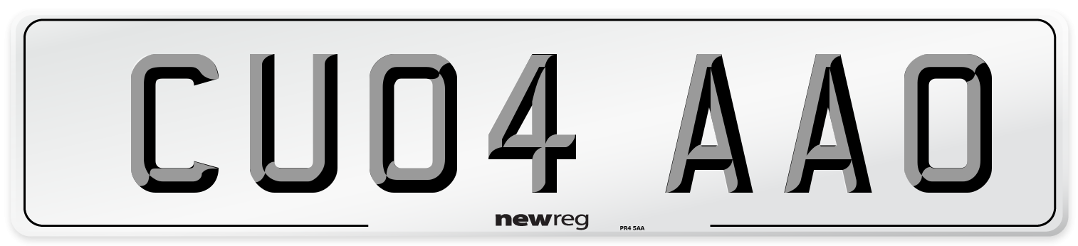 CU04 AAO Number Plate from New Reg